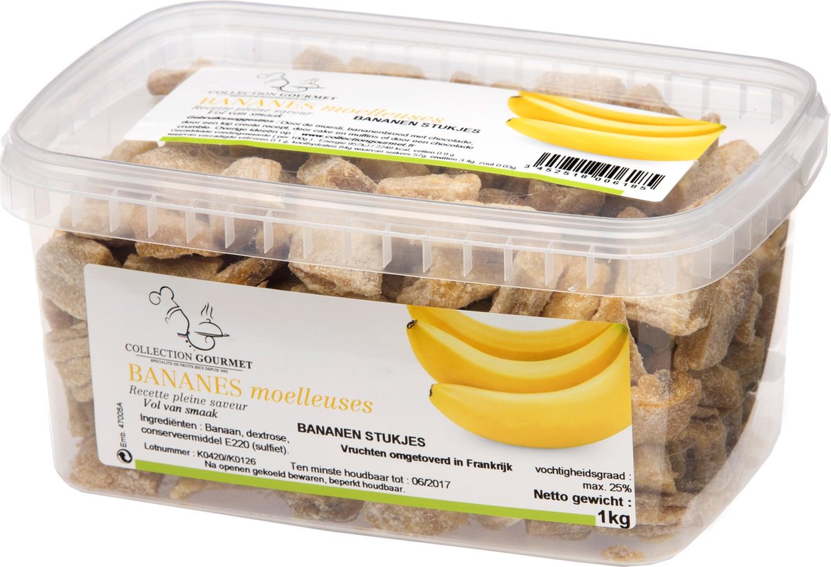 Gedroogde zachte bananenstukjes 1 KG