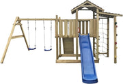 vidaXL Speelhuis met glijbaan. ladder en schommels 516x450x270 cm hout