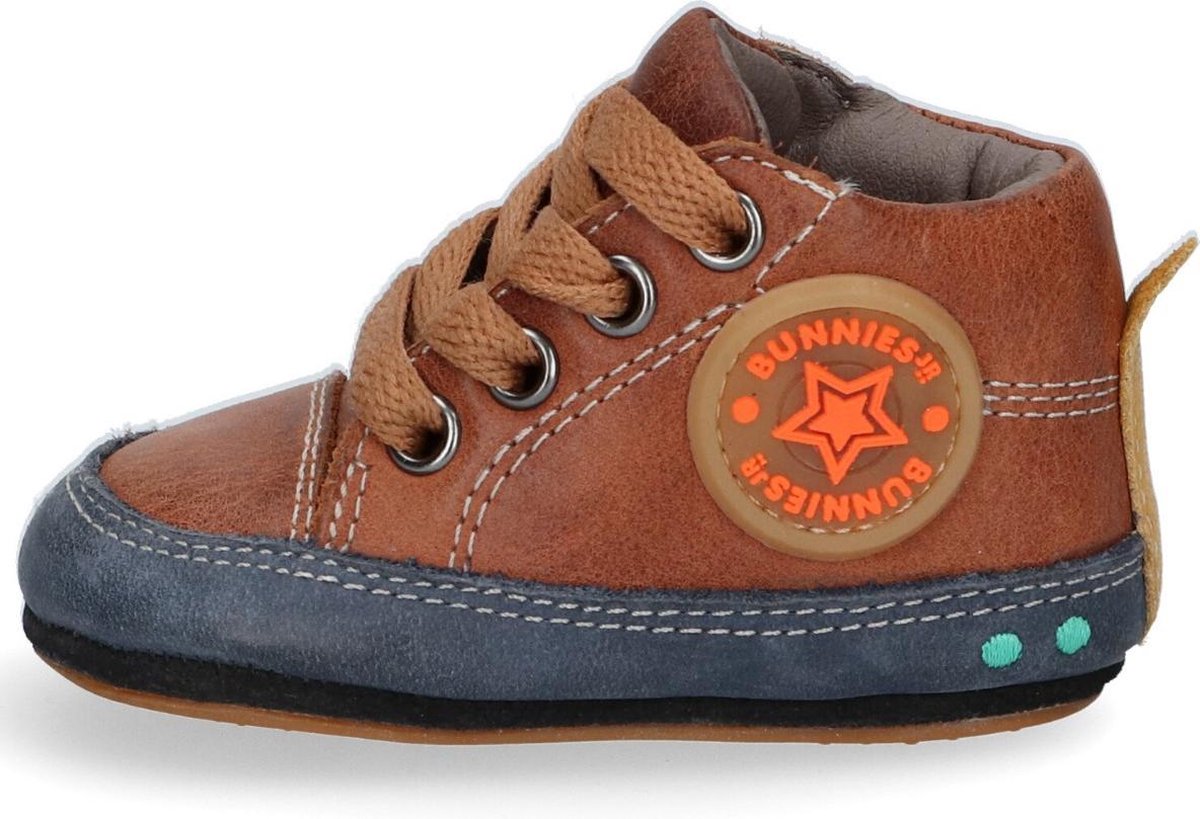 BunniesJR Zukke Zacht Jongens Veterschoenen - Bruin - Leer - Veters