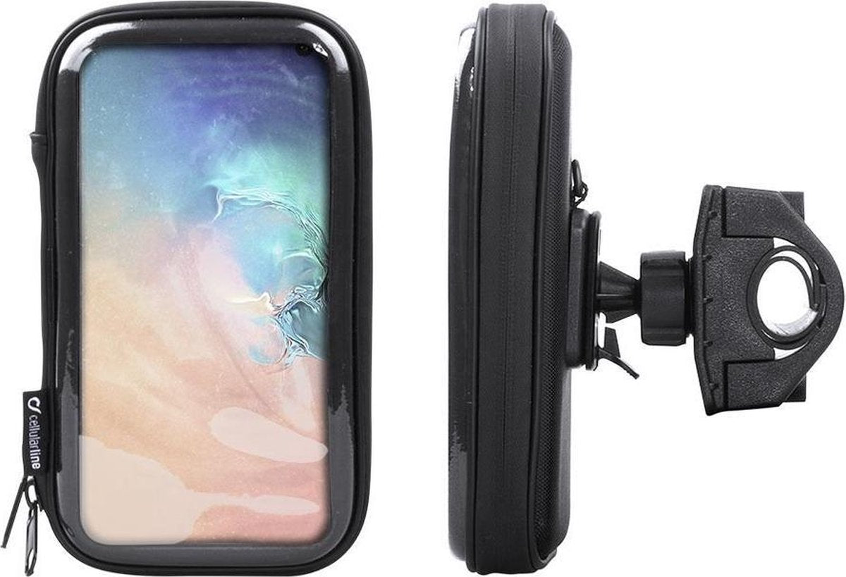 Interphone - Samsung Galaxy S10 Motorhouder Unicase Telefoonhouder Fiets en Motor Stuur Zwart