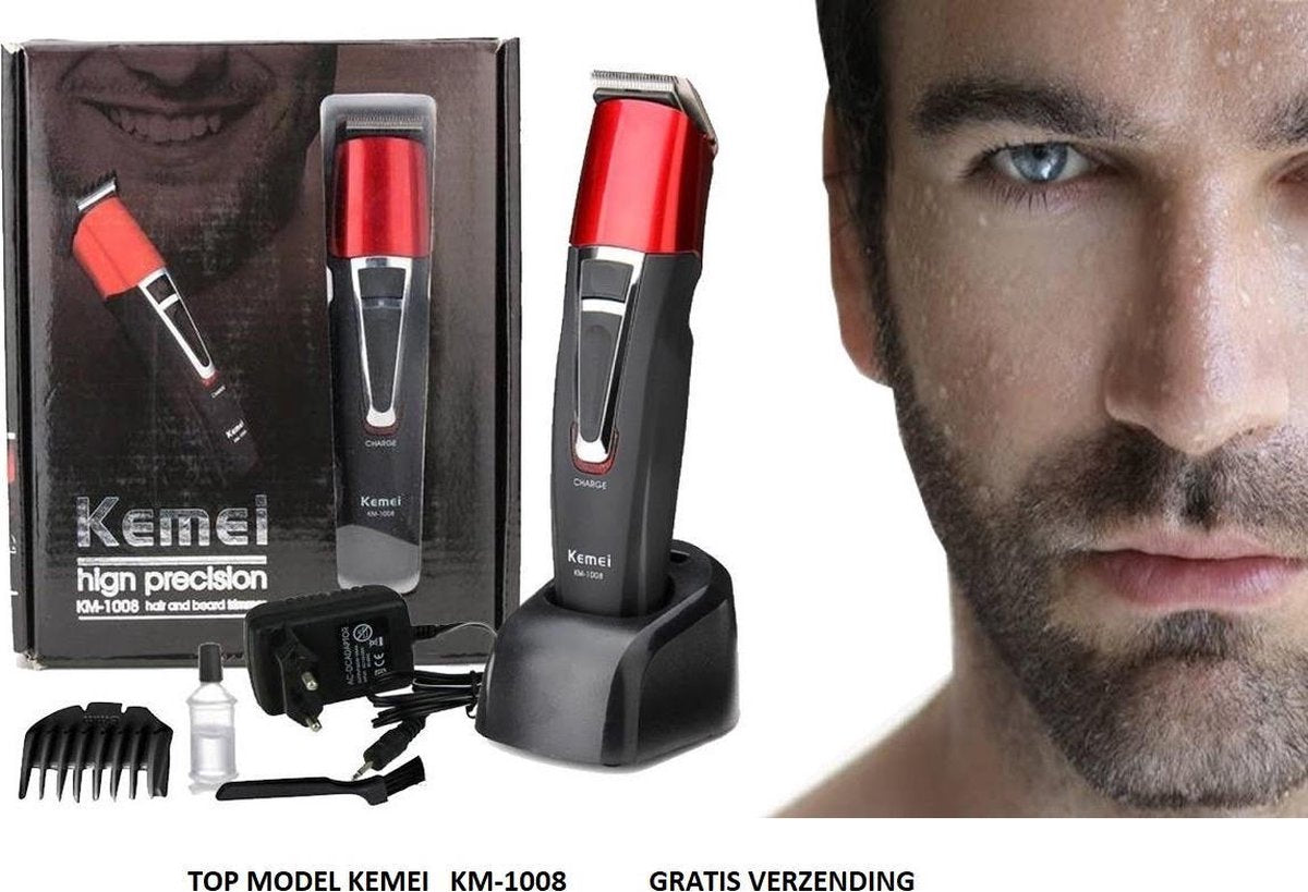 KEMEI Kapster High Precision Hair And Beard Trimmer - KM1008 - trimmer - rood
