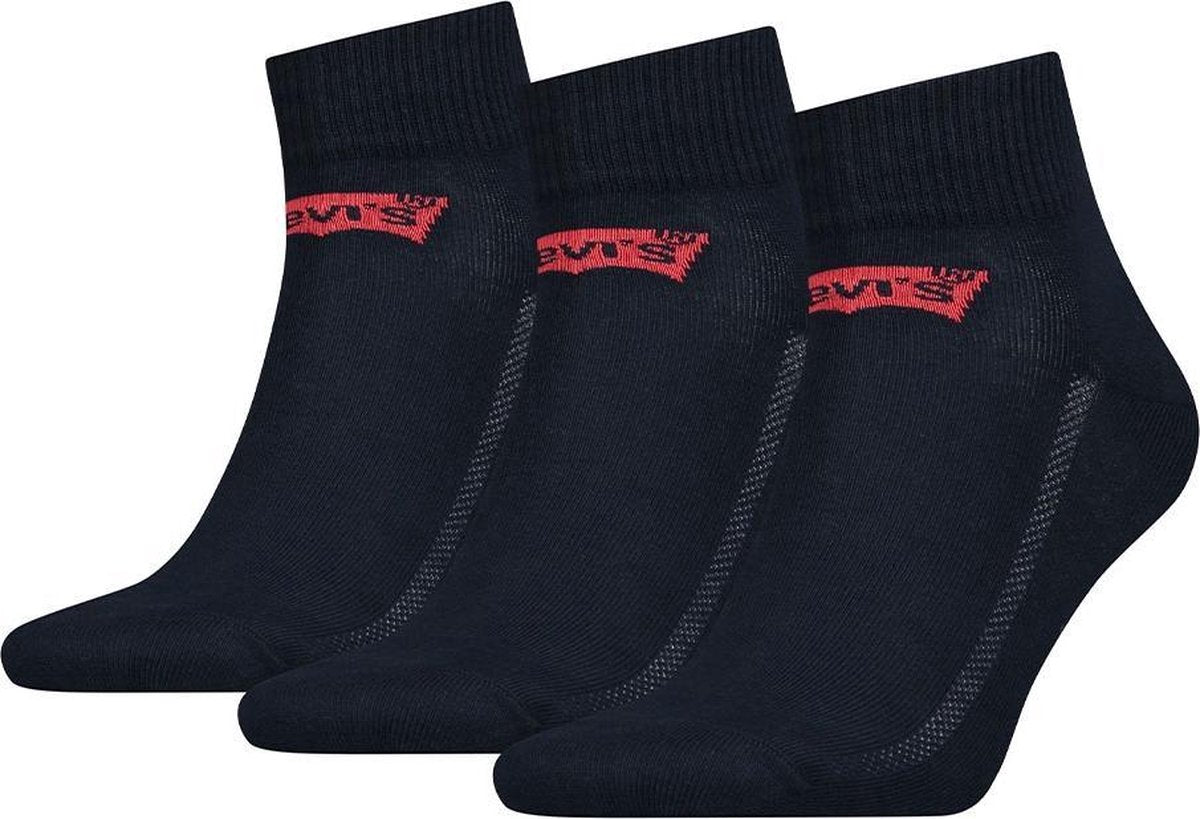 Levis Sokken Mid Cut Batwing Logo 3P Blauw Maat:43/46