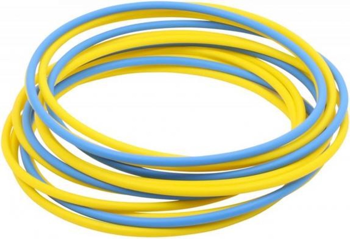 Vinex - Coördinatieringen Arrow - set van 12 ringen incl. clips - Ø 60 cm - 4 x Blauw + 8 x Geel