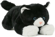 Pluche zwart/witte poes/kat knuffel 25 cm speelgoed - Huisdierenknuffels/knuffeldieren/knuffels voor kinderen