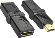 Garpex® HDMI 19 Pin Male naar HDMI 19 Pin Female Swivel - 180 graden draaihoek