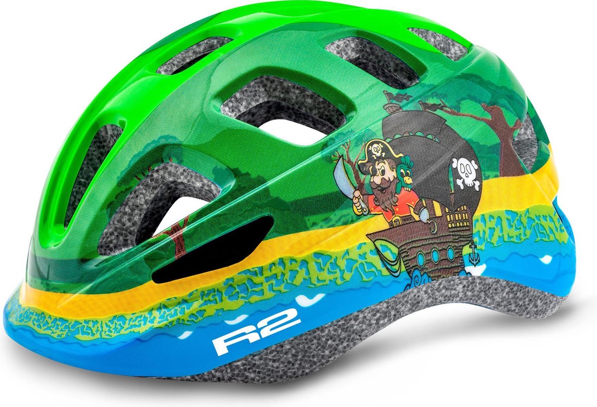 R2 Bunny Kinderen Fietshelm Piraten Groen XS 48 - 52cm
