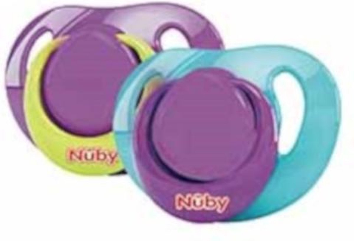 Nuby Orthodontische Fopspeen 12 Cm Paars/blauw 2 Stuks