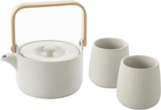 Atmosphera theepot met 2 kopjes wit - 50 cl - Klein theepotje - Keramiek