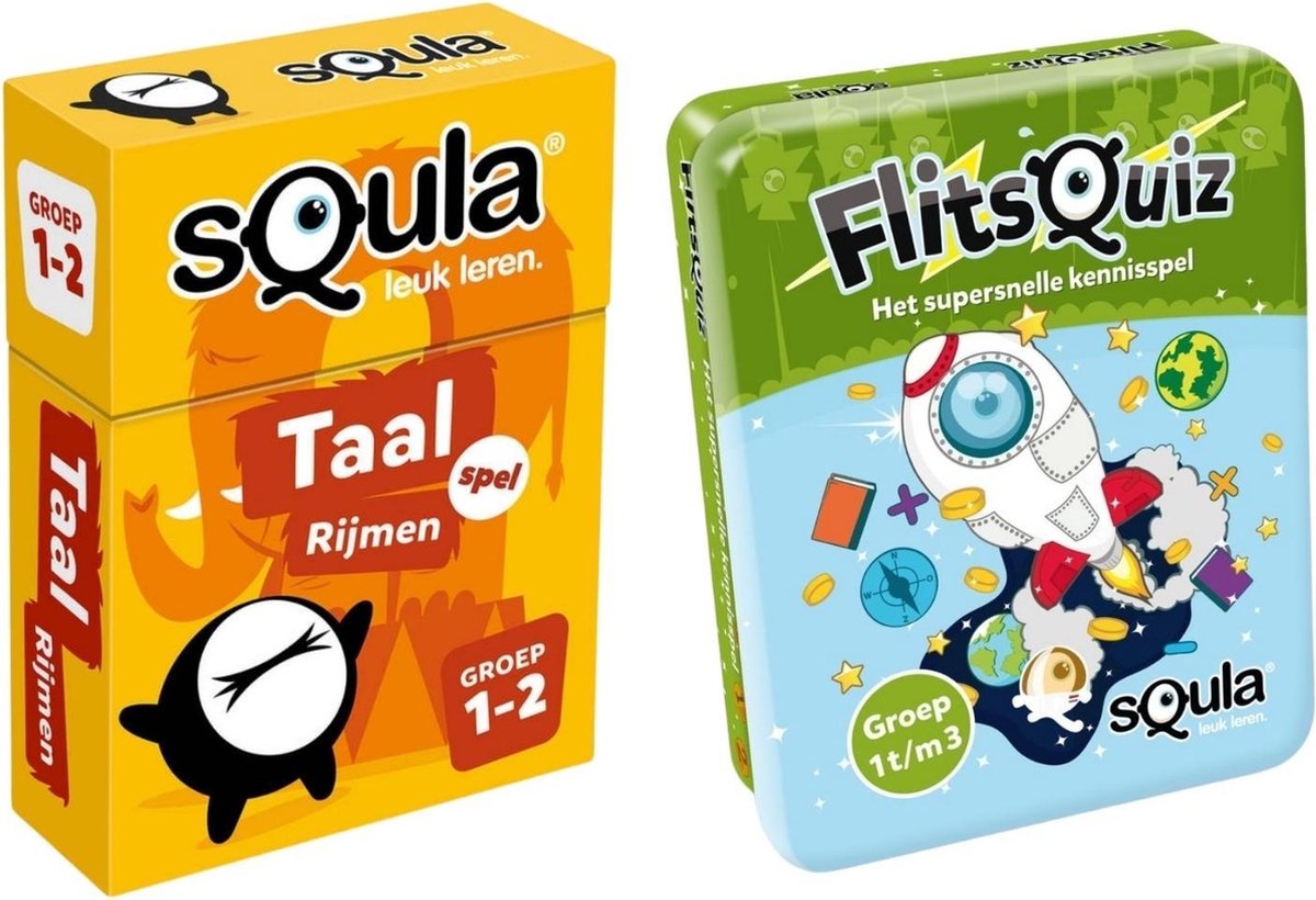 Educatieve spellenbundel - Squla Kaartspellen - 2 stuks - Groep 1 t/m 3