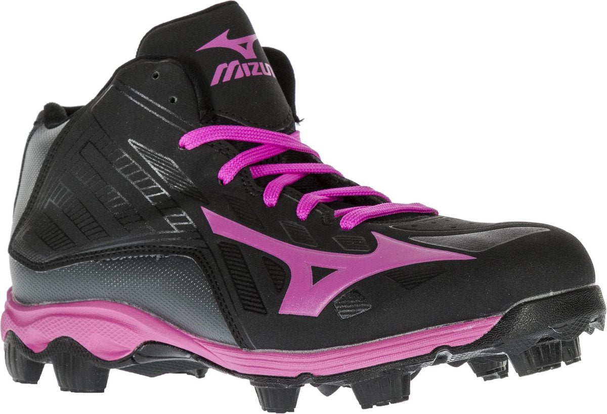 Mizuno 9 Spike Advanced Franchise 8 Mid  Hockeyschoenen - Maat 35 - Unisex - zwart/roze