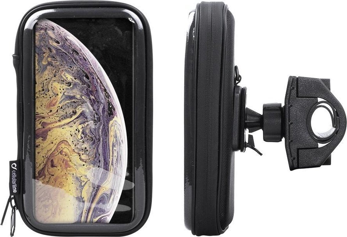 Interphone - iPhone Xs Max Motorhouder Unicase Telefoonhouder Fiets en Motor Stuur Zwart