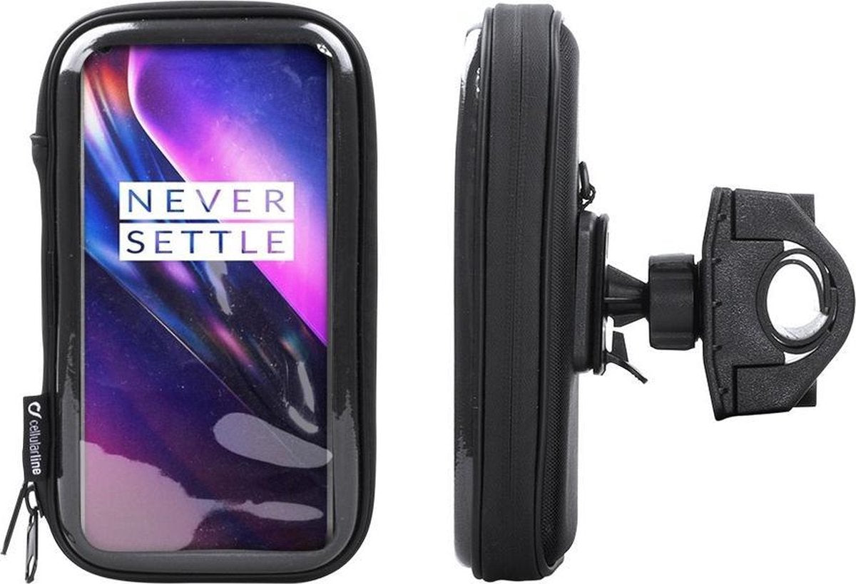 Interphone - OnePlus 8 Motorhouder Unicase Telefoonhouder Fiets en Motor Stuur Zwart