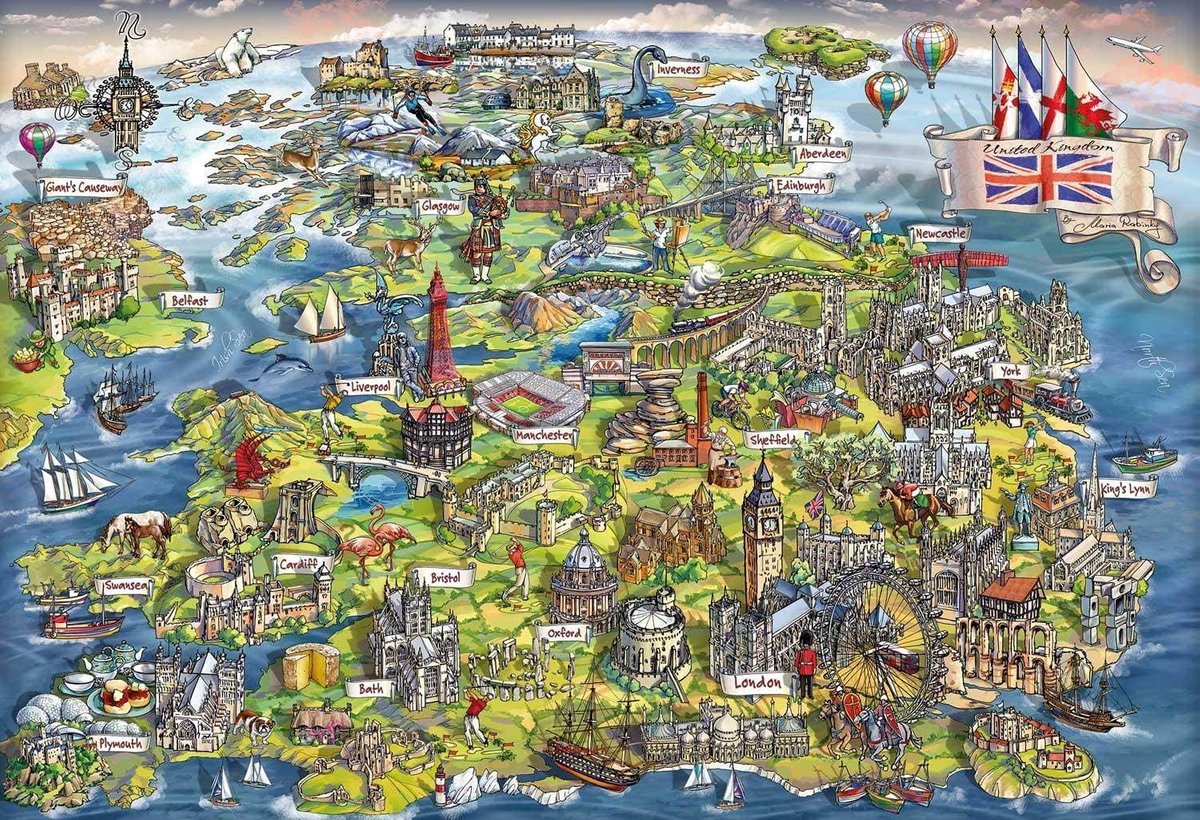 Gibsons puzzel Beautiful Britain - Gift Box - 500 stukjes
