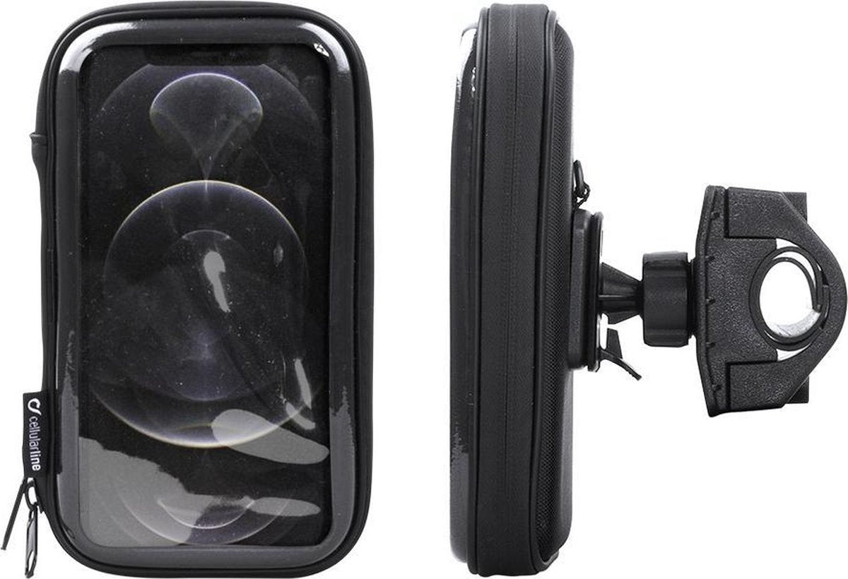 Interphone - iPhone 12 Pro Motorhouder Unicase Telefoonhouder Fiets en Motor Stuur Zwart