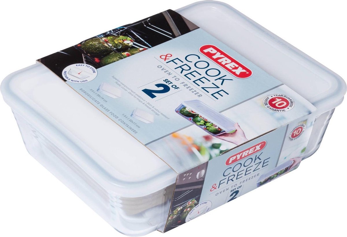 Pyrex Ovenschaal met deksel Cook&freez 25 x 19 x 8 cm 2