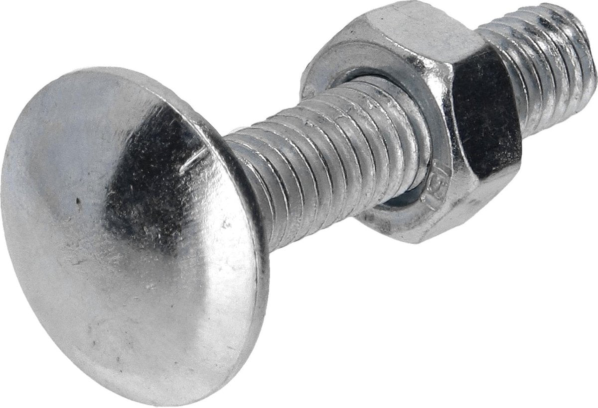 Slotbout met moer M6x30 per 50 gegalvaniseerd