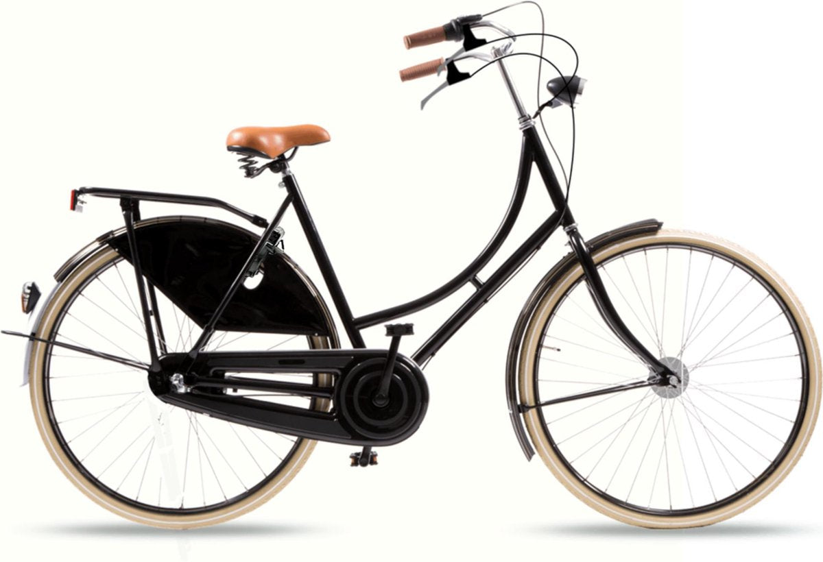 Classic De Luxe 28 Inch 57 cm Dames 3V Trommelrem Zwart