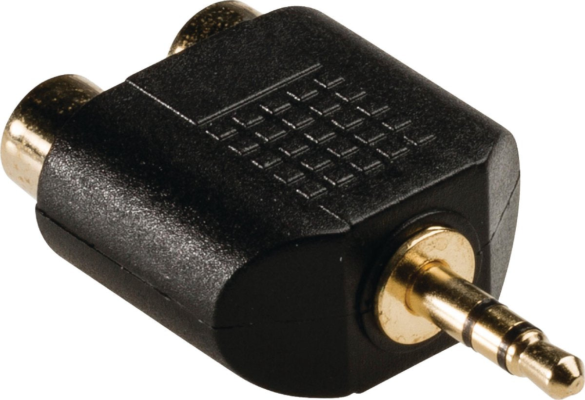 3.5 mm audio adapter 3.5 mm male - 2x RCA female 1 pc grey