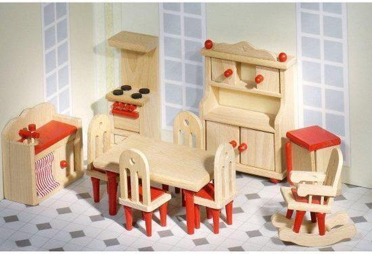 Poppenhuis meubels houten keuken
