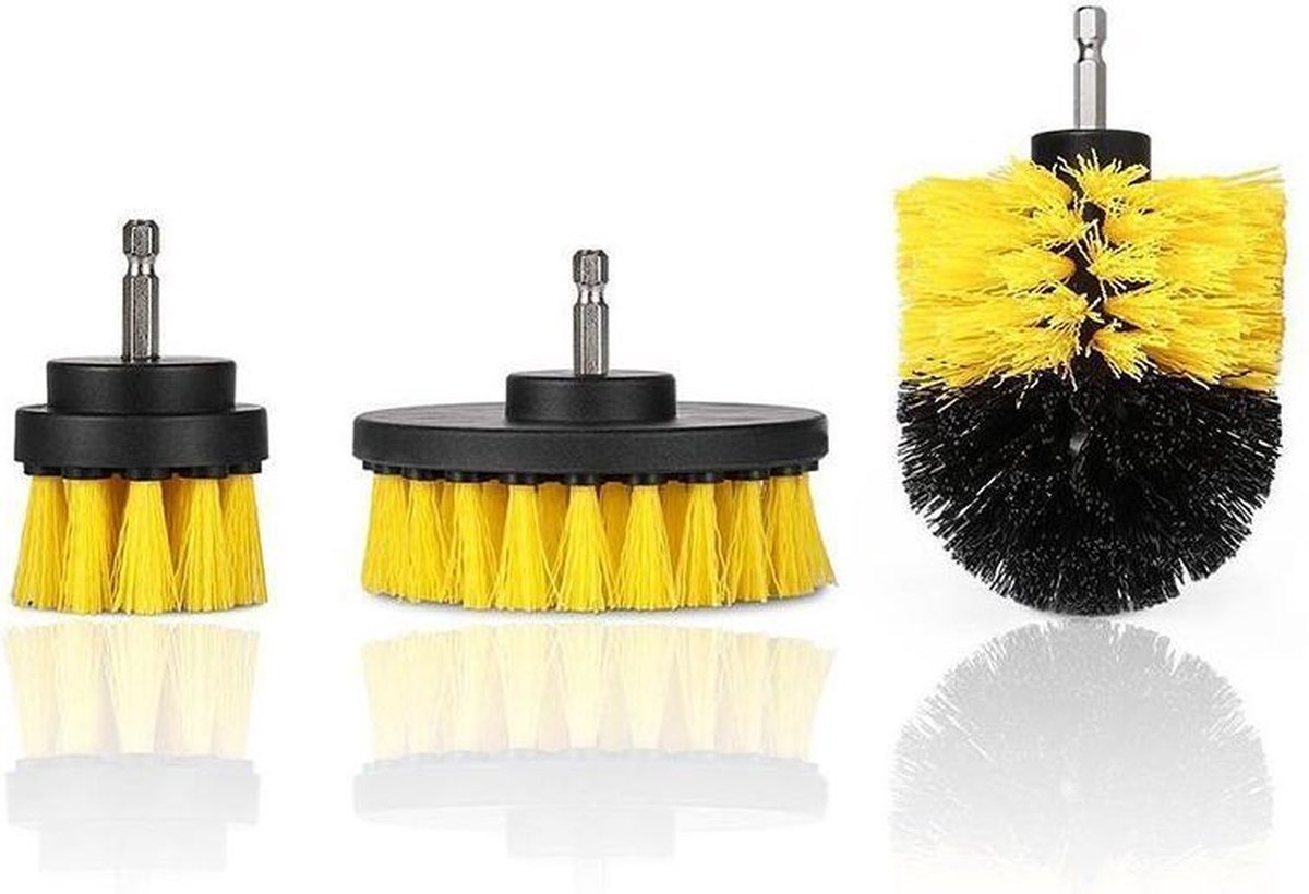 Borstel set 3 delig| brush set tool| universele elektrische boorsborstels|schrobborstel| boorborstel| schoonmaak gereedschap| reinigingsborstel| borstelset voor boormachine