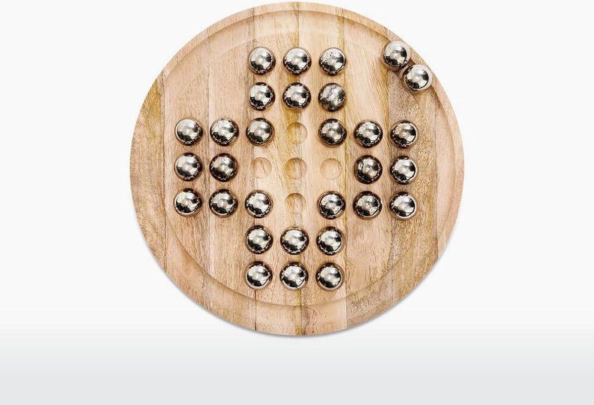 Nkuku Groot Houten Solitaire Bord - Mangohout & Staal