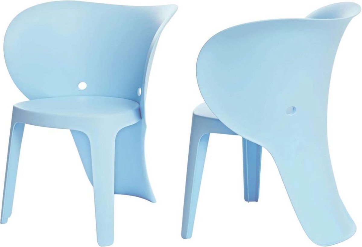 Simpletrade Kinderstoel - Stoelen - Olifant - Set van 2 - Blauw - 48x55x41 cm