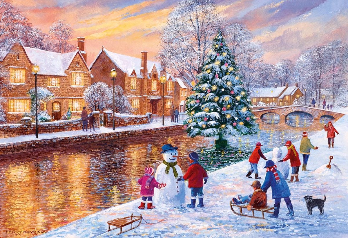 Gibsons puzzel Bourton at Christmas - 500 stukjes