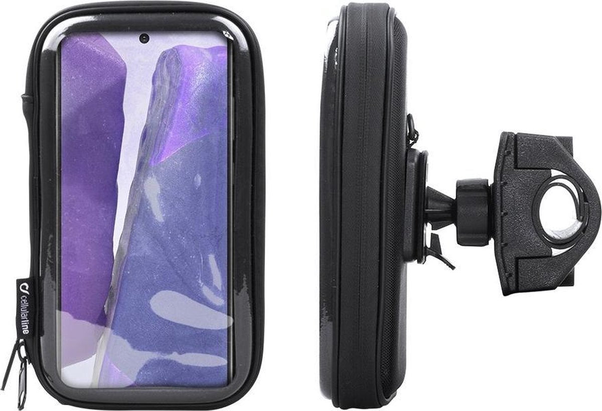 Interphone - Samsung Galaxy Note 20 Motorhouder Unicase Telefoonhouder Fiets en Motor Stuur Zwart