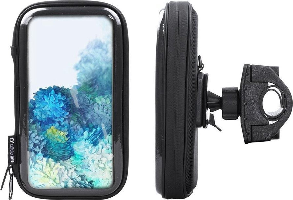 Interphone- Samsung Galaxy S20 Motorhouder Unicase Telefoonhouder Fiets en Motor Stuur Zwart