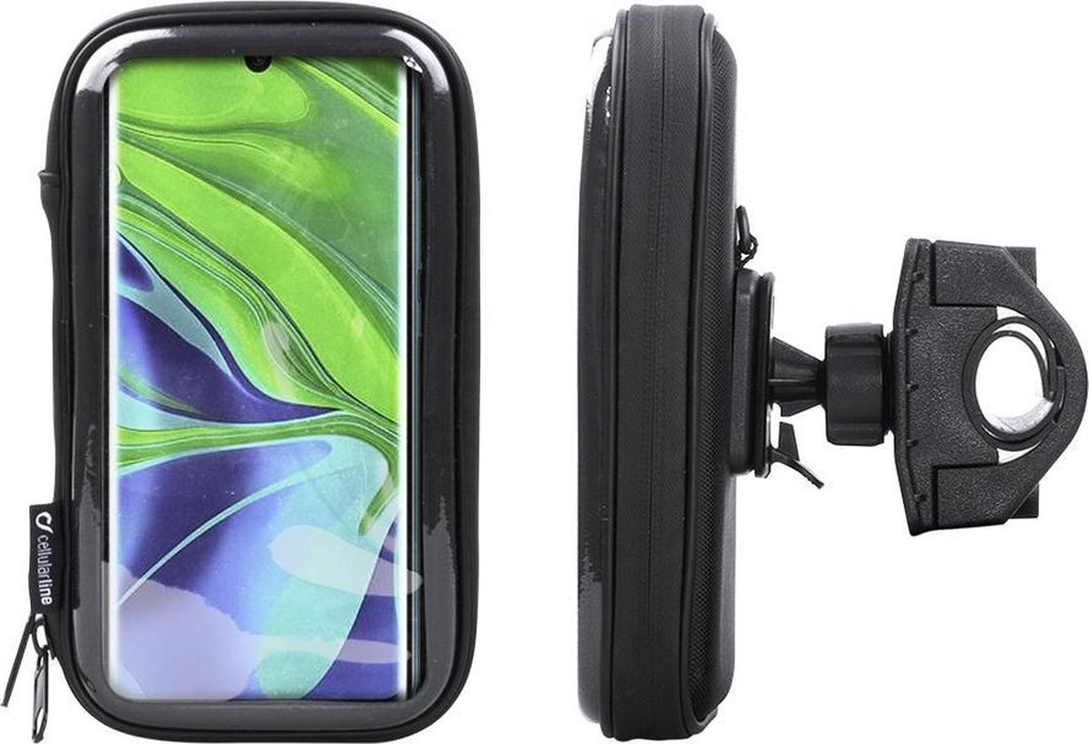 Interphone - Xiaomi Mi Note 10 Motorhouder Unicase Telefoonhouder Fiets en Motor Stuur Zwart