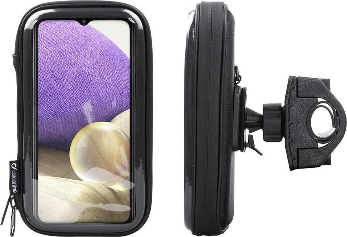 Interphone - Samsung Galaxy A32 5G Unicase Telefoonhouder Fiets en Motor Stuur Zwart