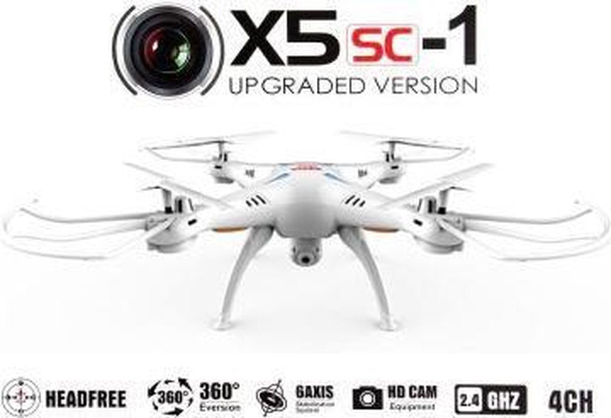 Syma X5SC met HD Camera -Drone Wit + pak batterijen