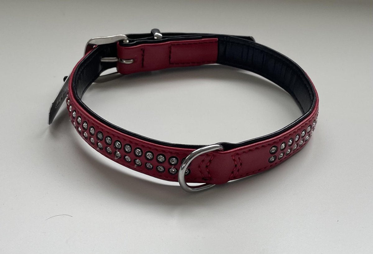 Halsband hond crystal swarovski rood 47 cm