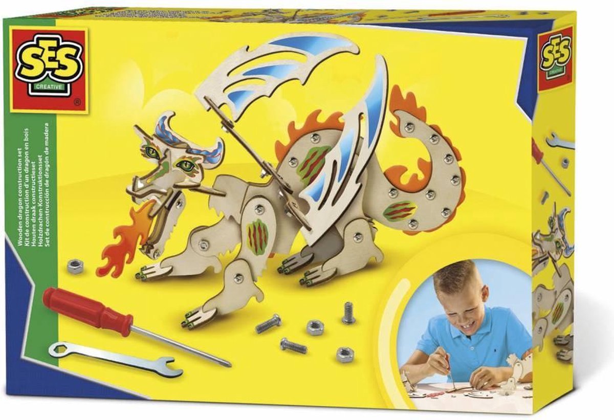Houten draak constructieset