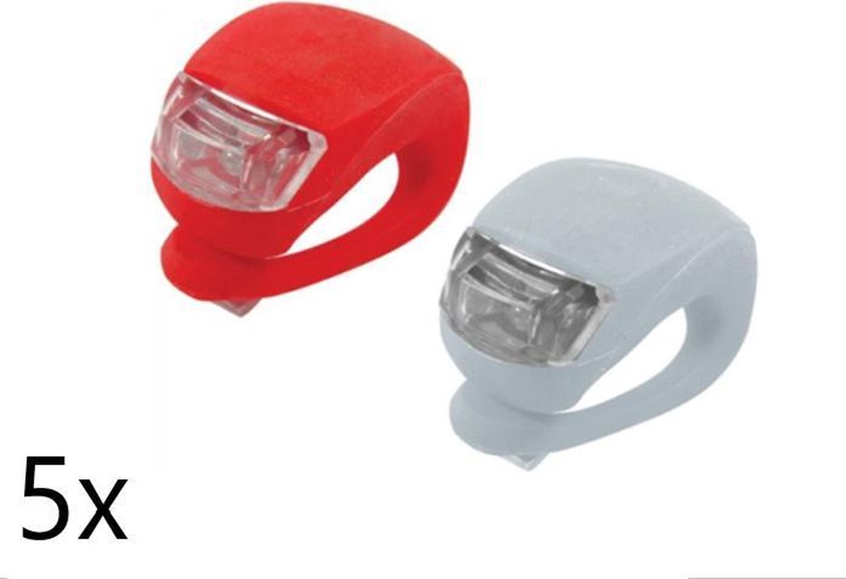 5 Rode + 5 Witte Fietslampjes - Waterdichte Fietsverlichting Set - Fietslicht - Fietslampjes - Fietslichtjes - Silicone LED - Waterproof - Rood/Wit