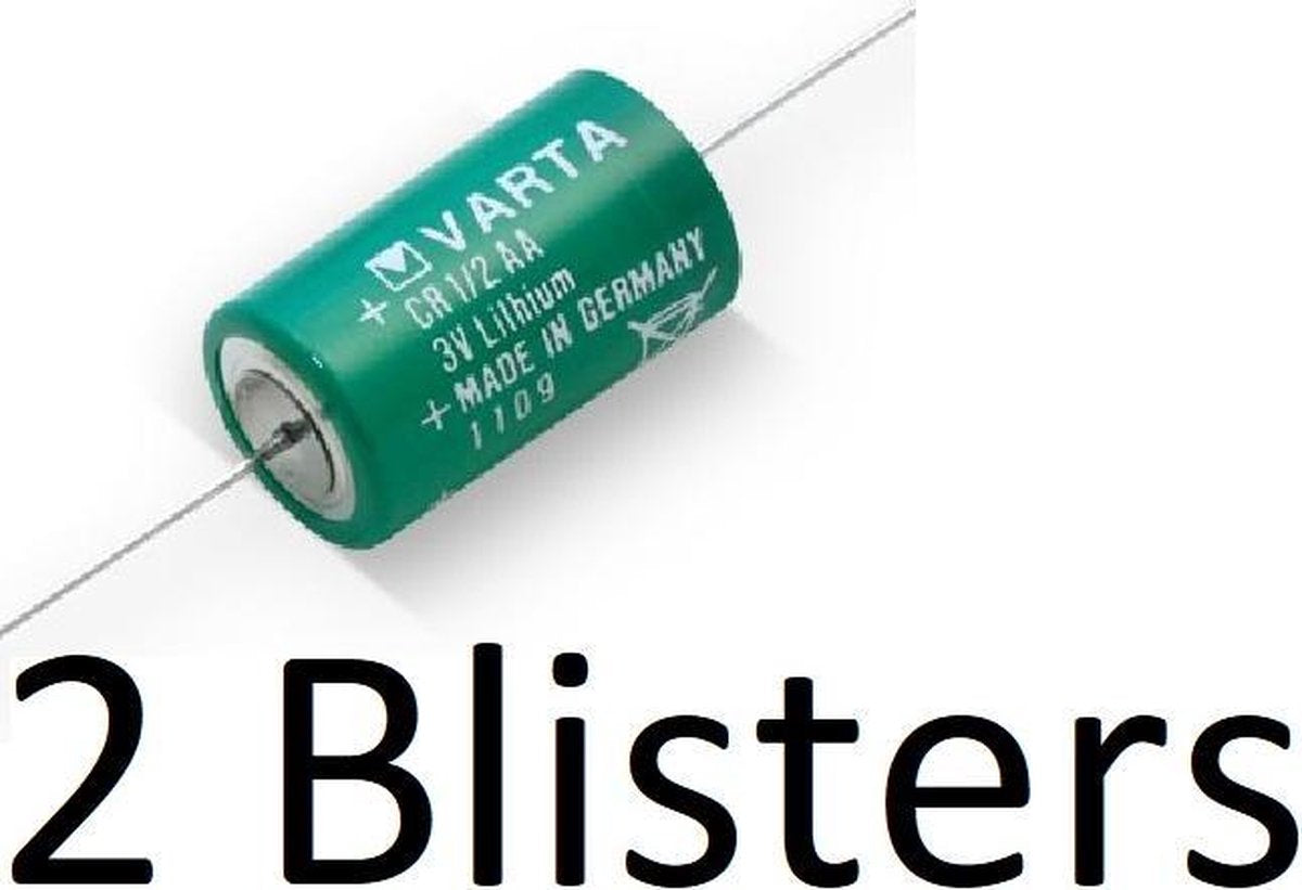 2 Stuks (2 Blisters a 1 st) Varta lithium 1/2 AA 3v axiaal