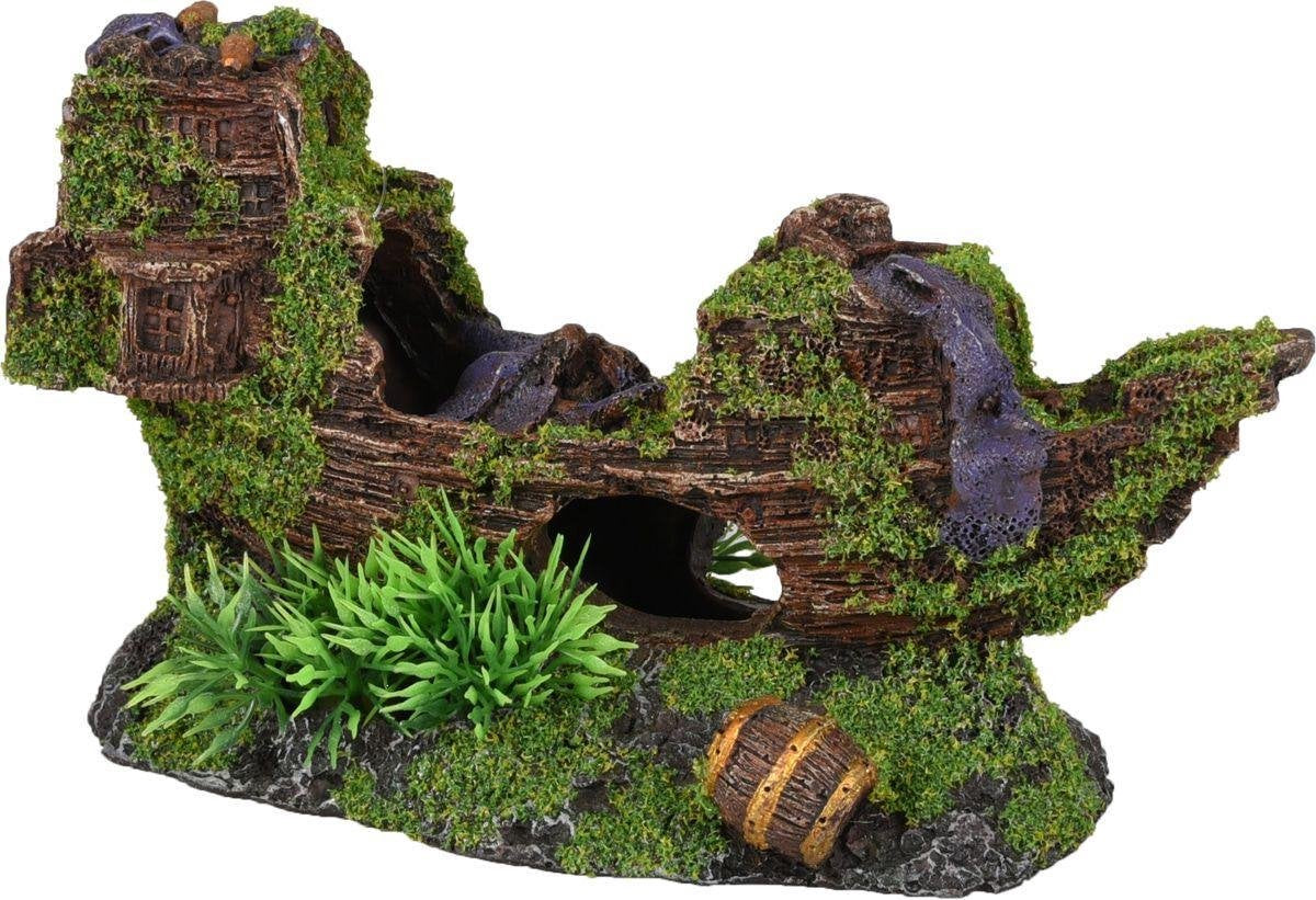 Aquarium decoratie Moza Scheepswrak - 18 x 7 x 10 cm