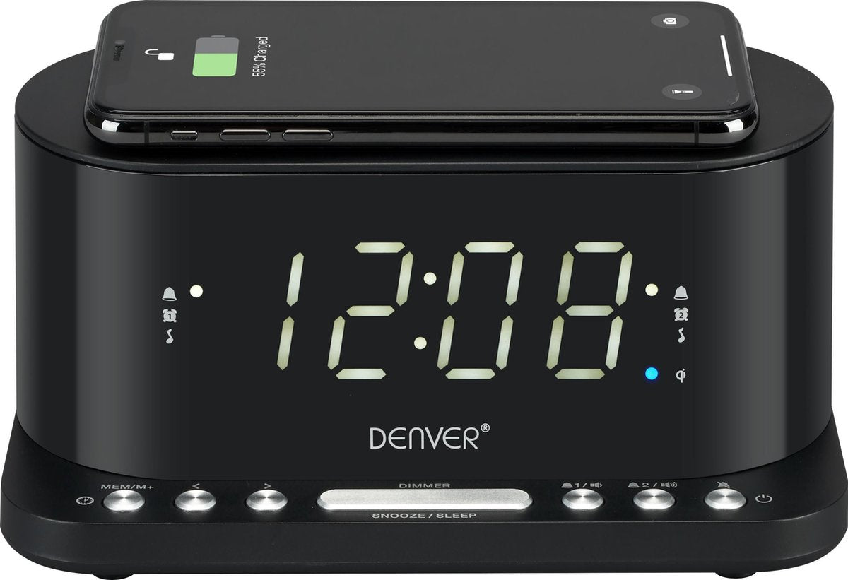 Denver CRQ-110 - Wekkerradio met Qi Charger - Zwart