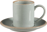 J-Line Koffietas Schotel Blinkend Keramiek Blauw Small