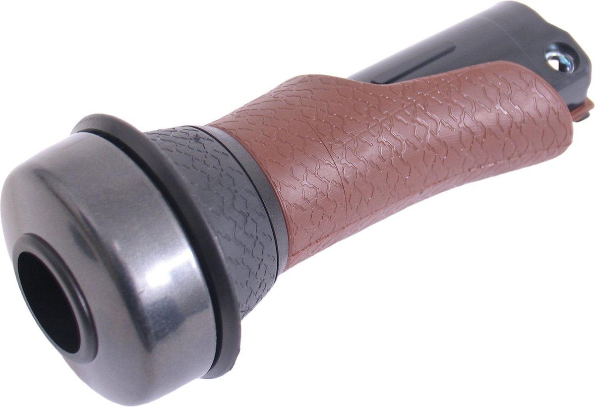 Handvat Gazelle Basis links 100 mm met draaibel - bruin