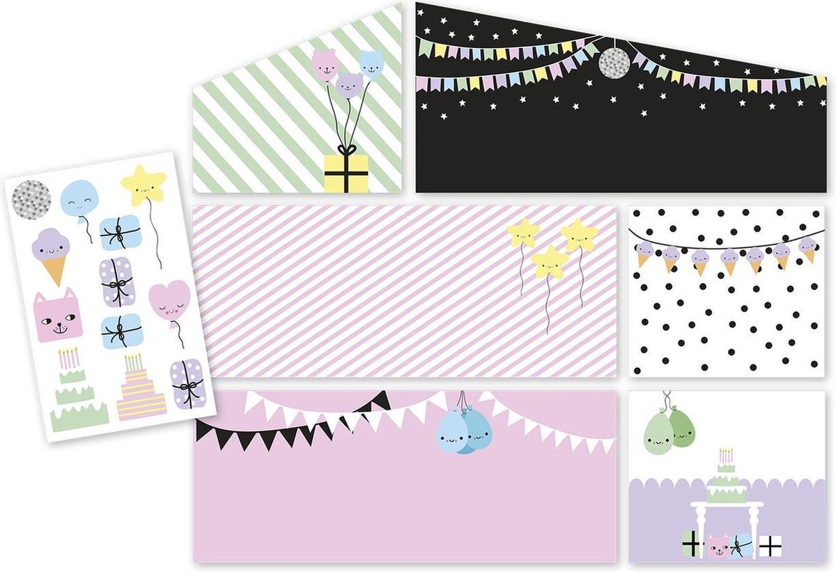 Lundby poppen huis Wandset Creative feest ( achterwand + stikkervel)