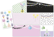 Lundby poppen huis Wandset Creative feest ( achterwand + stikkervel)