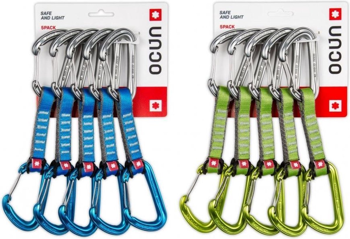 Ocun Hawk quickdraw wire Vijf klimsetjes voor een leuke prijs Blauw