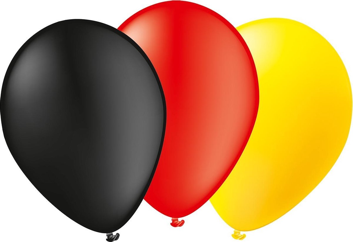 Tib Ballonnen 30 Cm Latex Geel/rood/zwart 8 Stuks