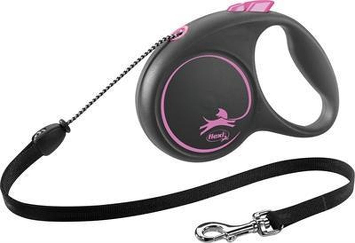 Flexi Rollijn Black Design Cord Roze