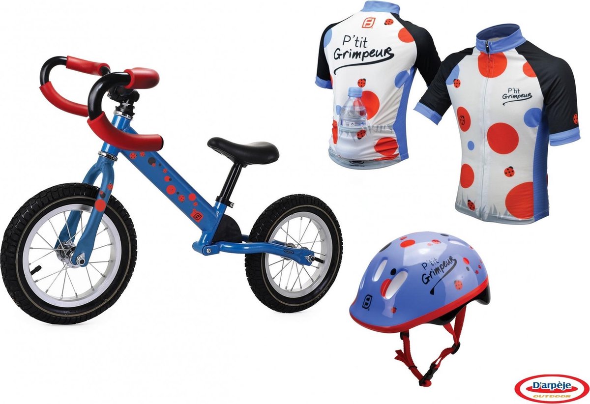 FUNBEE - Het P'tit Climber-pakket: loopfiets + helm + jersey