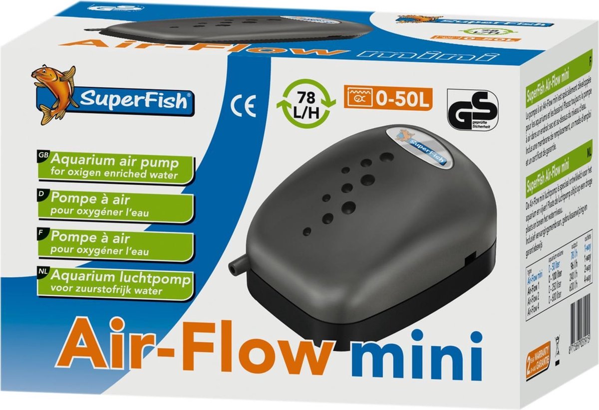 Superfish Air Flow Mini - Aquariumpomp - Beluchting - 6 x 9 cm