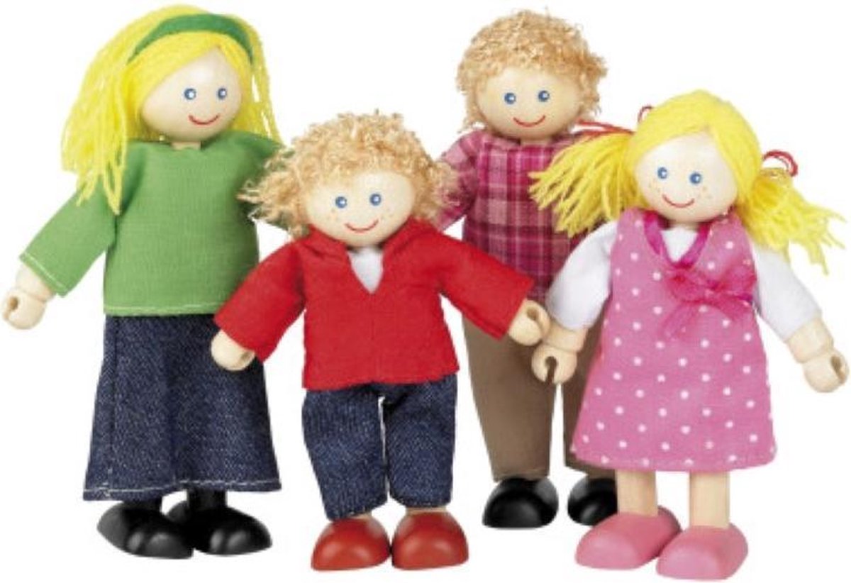 Houten Tidlo  poppenhuis poppetjes Familie