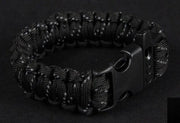 WiseGoods - Armband - Paracord - Survival Armband - Reflecterend - Gevlochten Touw - met Fluitje - Outdoor Armband - Zwart