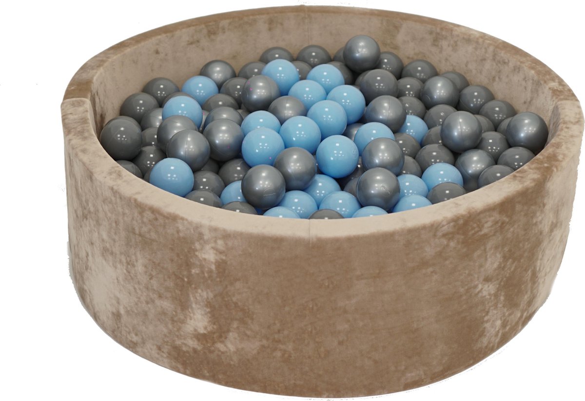 Velvet Ballenbak Goud 90x40 met 250 ballen Zilver